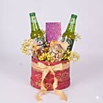 Beer & Nut Delight Gift Basket for Festive Gifting