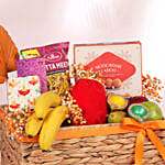 Healthy & Sweet Festive Hamper with Fruits, Ladoo & Snacks