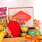 Healthy & Sweet Festive Hamper with Fruits, Ladoo & Snacks