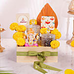 Ganesh Blessings Festive Gift Hamper with Dry Fruits & Flower