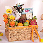 Premium Diwali Hamper with Fresh Fruits, Snacks & Ganesh Idol