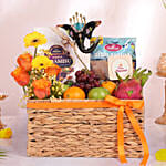 Premium Diwali Hamper with Fresh Fruits, Snacks & Ganesh Idol