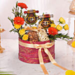 Auspicious Wishes with Dry Fruits & Flowers