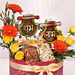 Auspicious Wishes with Dry Fruits & Flowers