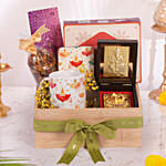 Divine Ganesha Gift Hamper with Sweets, Dry Fruits