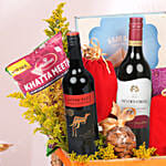 Luxury Wine & Snack Gift Hamper For Diwali