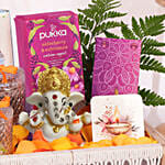 Traditional Sweet & Tea Deepawali Hamper with Ganesha