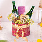 Beer & Nut Delight Gift Basket for Festive Gifting