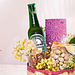 Beer & Nut Delight Gift Basket for Festive Gifting