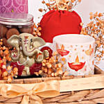 Celebration Basket with Diwali Mug and Treats