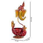 Handcrafted Ganesha Idol Red N Yellow