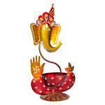 Handcrafted Ganesha Idol Red N Yellow