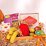 Healthy & Sweet Festive Hamper with Fruits, Ladoo & Snacks