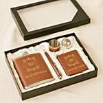 Personalised Hip Flask Set