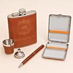Personalised Hip Flask Set