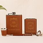 Personalised Hip Flask Set