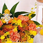 Deepavali with Flowers and Ganesha
