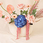 Rose Gerbera & Hydrangea in Ceramic Vase