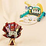 2 in 1 Pedal Piano Harps Walker With Chocolates Bouquet