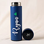 Personalised Blue LED Temperature Bottle