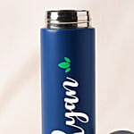 Personalised Blue LED Temperature Bottle