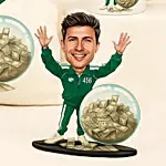 Personalised Caricature Style Green Tracksuit No. 456 Gift Set