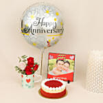 Aniversary Celebration Flowers Combo with Cake