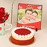 Aniversary Celebration Flowers Combo with Cake