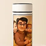 Fairytale Cartoon Style Personalised Bottle for Dad