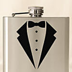 Gentlemen Personalised Silver Hip Flask