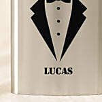 Gentlemen Personalised Silver Hip Flask