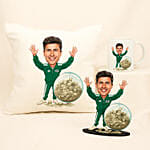 Green Tracksuit No456 Personalised Caricature Style Gift Set