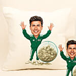 Personalised Caricature Style Green Tracksuit No. 456 Gift Set