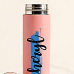 Personalised Pink LED Temperature Bottle