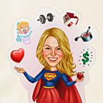 Personalised Super MOM Caricature