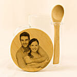 Personalised Glass Mug with Bamboo Lid n Spoon