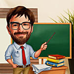 Personalized Male Teacher Caricature