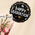Congrats Grad Roses Bouquet with Balloon