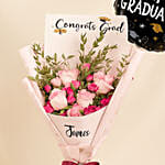 Congrats Grad Roses Bouquet with Balloon