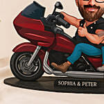 Custom Couple on Motorcycle Caricature Art