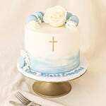 Floral Christening Truffle Cake