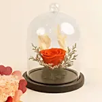 Forever Red Rose & Floral Heart Chocolate Cake Combo