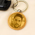 Engarved Photo Round Key Chain