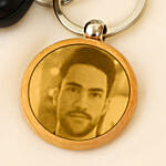 Engarved Photo Round Key Chain