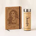 Engraved Notebook and Flask Combo