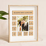 Reasons Of Love Engraved Photo Frame