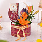 Chocolate & Lily Deepavali Gift with Ganesha