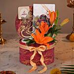 Chocolate & Lily Deepavali Gift with Ganesha