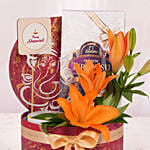 Chocolate & Lily Deepavali Gift with Ganesha
