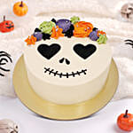 Halloween Floral Skull Cake